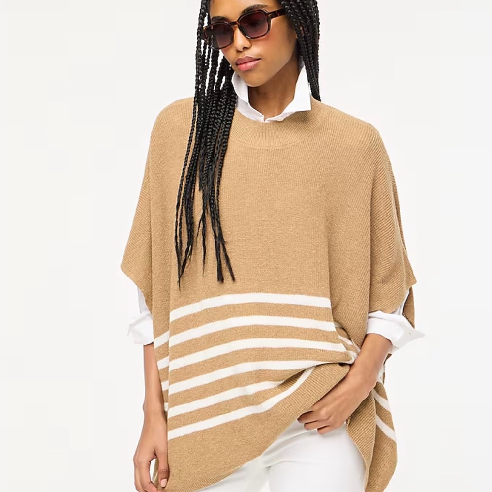 J Crew Striped Poncho, Like New, so cute!
